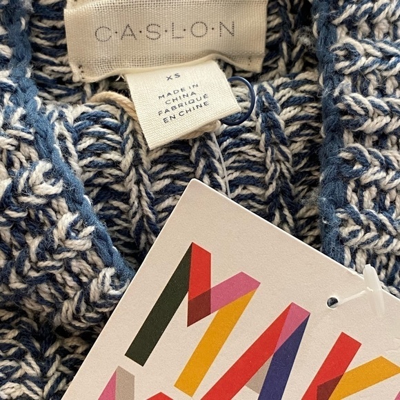 Caslon Shaker Mock Neck Sweater Blue Size XS - Picture 6 of 10